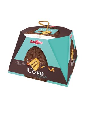 Панеттоне Dalcolle  Uovo nocciola Яйце у шоколадній глазурі та з фундучним кремом 750г, Італія id_8881 фото