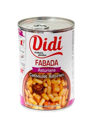 Квасоля біла Didi Fabada Asturiana консервована по-астурійськи з чорізо та беконом 435г, Іспанія id_7749 фото