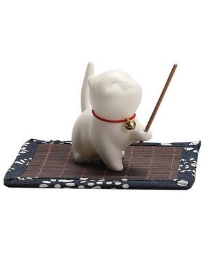 Підставка для пахощів "Нефритовий кіт" порцелянова для чайної церемонії, Китай id_9075 фото