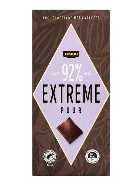 Чорний шоколад Jumbo Chocolade Extreme Puur 92% 100г, Нідерланди id_10066 фото