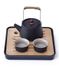 Чабань бамбукова (столик) для чайної церемонії з чорним піддоном 20х20х2.5см, Китай id_3723 фото 4