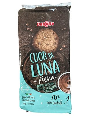 Пончики шоколадні Dalcolle Cuor di Luna з шоколадним кремом 250г, Італія id_9291 фото