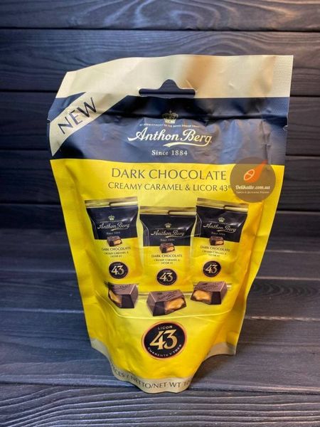 Цукерки шоколадні Anthon Berg Dark Chocolate Caramel Licor з карамеллю 100г, Данія id_601 фото