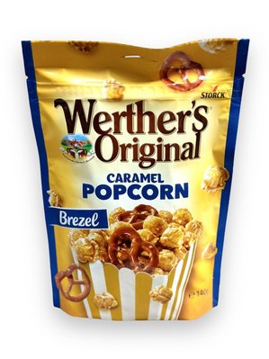 Попкорн у кремово-карамельній глазурі Werthers Caramel Popcorn Brezel з крендельками 140г, Німеччина id_9628 фото