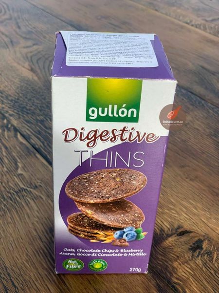 Печиво злакове з чорницею та какао Gullon Digestive Thins Finas 270г, Іспанія id_655 фото