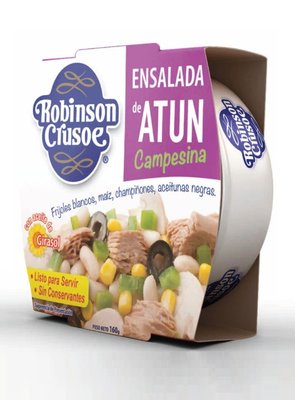 Салат с тунцем Robinson Crusoe Campesina біла квасоля, гриби, оливки 160г, Іспанія id_2628 фото