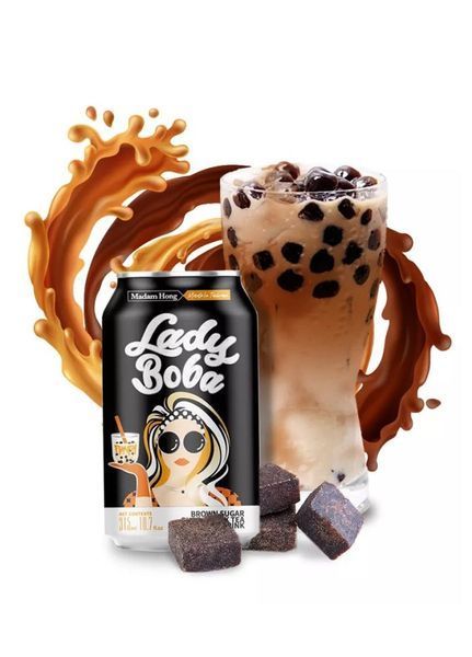 Бульбашковий чай Madam Hong Lady Boba Brown Sugar Bubble Tea коричневий цукор 315мл, Тайвань id_2318 фото