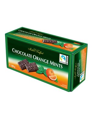 Плитки чорного шоколаду Maitre Truffout Chocolate Orange Mints апельсин з м'ятою 200г, Австрія id_2016 фото