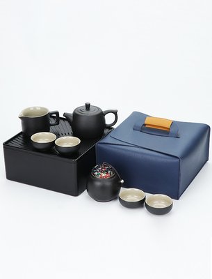 Дорожній набір посуду "Японське ремесло" для чайної церемонії та медитації з чорної кераміки, Китай id_9359 фото