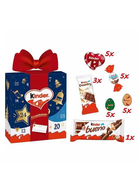 Адвент календар Kinder Ferrero Mix Geschenk Adventskalender 2024 рік 214г, Німеччина id_10132 фото