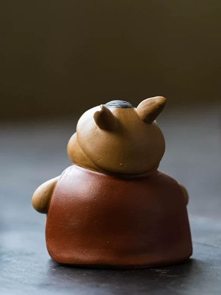 Фігурка Чайний вихованець "Кролик генерал" для чайної церемонії ісинська кераміка ручної роботи id_9191 фото