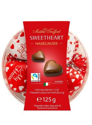 Цукерки шоколадні Maitre Truffout Sweetheart Haselnuss Сердечка з фундучною начинкою 125г, Австрія id_8626 фото