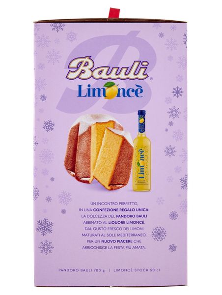 Різдвяний подарунковий набір Пандоро та Лімончелло Bauli il Pandoro con bottiglia di Limonce, Італія id_10501 фото