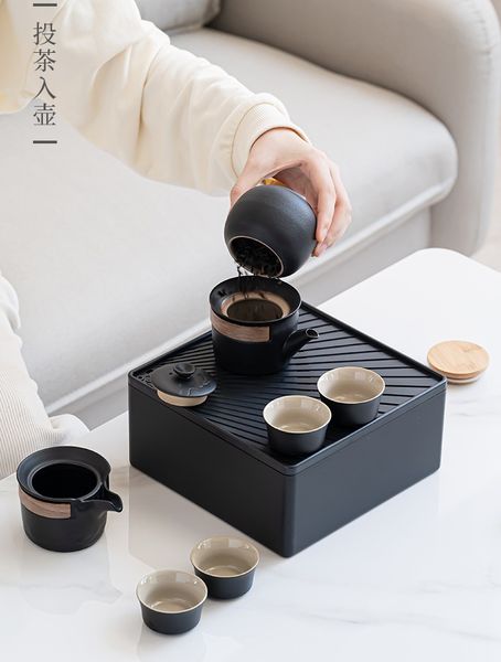 Набір посуду дорожній "Black Rock" для чайної церемонії та медитації, Китай id_9352 фото