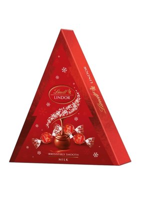 Цукерки Праліне Lindt Lindor Christmas Chocolate Balls Red Xmas Tree з молочного шоколаду 125г id_8375 фото