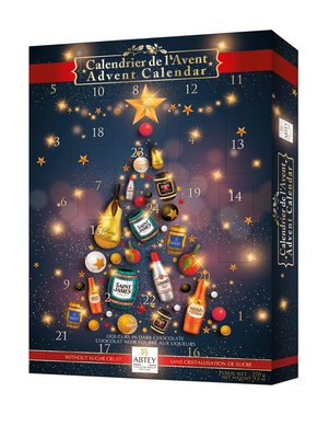 Адвент календар Abtey Calendrier de l'Avent Magic of Christmas преміальні лікери у високоякісному чорному шоколаді 270г, Франція id_10447 фото