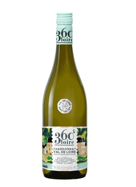 Столове вино Шардоне 360° Val de Loire Chardonnay IGP Долина Луари біле сухе 0.75л Франція id_3235 фото