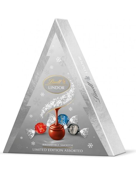 Асорті шоколадних цукерок Lindt Lindor Assorted Xmas Tree silver 125г id_8377 фото