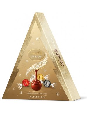 Асорті шоколадних цукерок Lindt Lindor Assorted Xmas Tree Gold 125г id_8376 фото