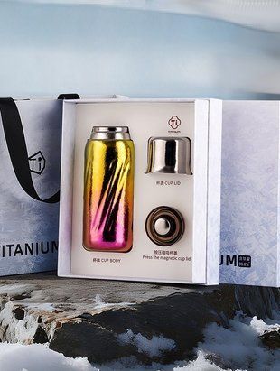 Преміальний титановий гіпоалергенний Термос з магнітною кришкою Titanium Pink Ice 350 мл id_12338 фото