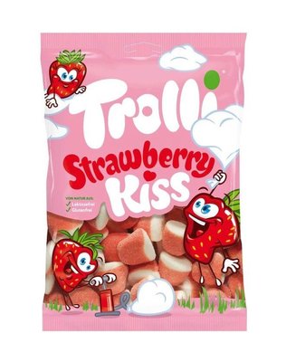 Жувальні цукерки Trolli Strawberry Kiss Полуничний поцілунок 150г, Німеччина id_8694 фото