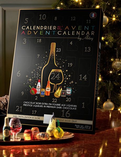 Адвент календар Abtey Calendrier de l'Avent adultes Chocolat Noir Liqueur преміальні лікери у високоякісному чорному шоколаді 270г, Франція id_10446 фото