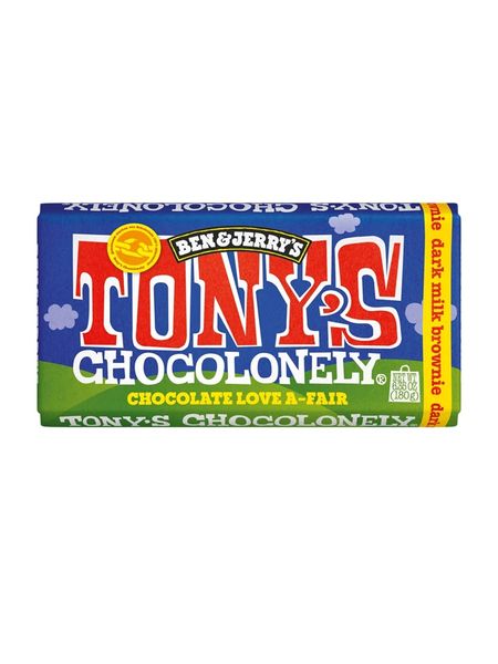 Молочно-чорний шоколад з брауні Tony's Chocolonely Dark Milk 42% with Brownie Pieces 180г, Бельгія id_9806 фото