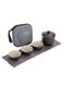 Дорожній набір посуду з кераміки гайвань і три піали чорний, Китай id_8840 фото 5