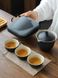 Дорожній набір посуду з кераміки гайвань і три піали чорний, Китай id_8840 фото 6