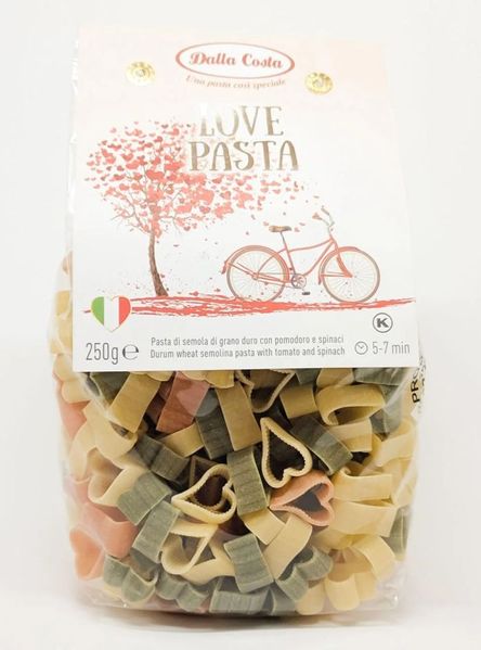 Макарони Dalla Costa Love pasta з томатом і шпинатом 250г, Італія id_671 фото