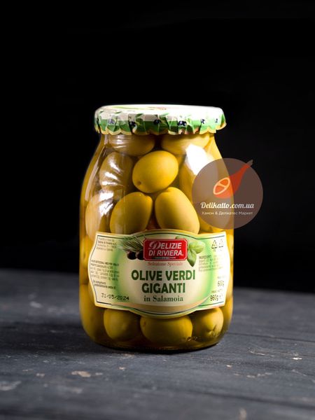 Оливки великі з кісточкою Olive Verdi Giganti in Salamoia 960г, Італія id_308 фото