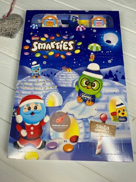 Адвент календар Nestle Smarties шоколадні фігурки наповнені драже 193.9г, Німеччина id_524 фото
