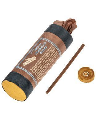 Натуральні тибетські пахощі ручної роботи Tibetan Cedarwood (Тибетський Кедр) 30шт з підставкою, Непал id_12137 фото