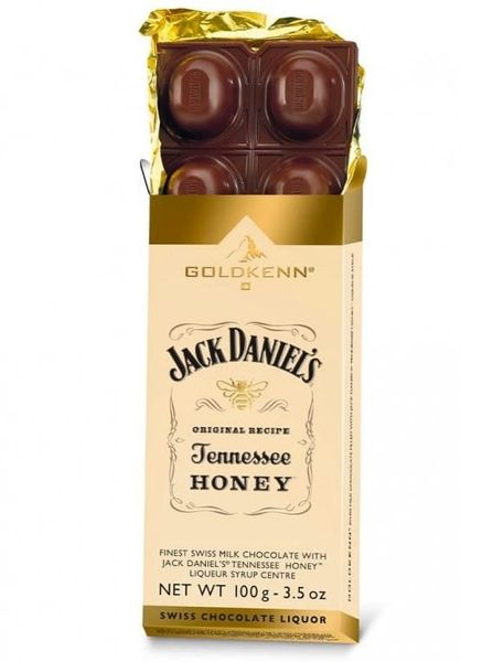 Шоколад молочний Goldkenn із віскі Jack Daniel's Tennessee Honey 100г, Швейцарія id_582 фото