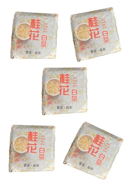 Білий витриманий чай з квітами османтуса Гуй Хуа Бай Ча 2017 рік 5шт по 5г, Китай id_8480 фото