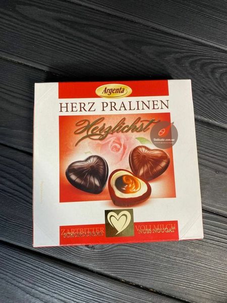 Шоколадні серця Argenta Herz Pralinen 96г, Німеччина id_782 фото