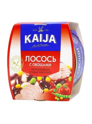 Лосось з овочами Kaija по-італійськи в томатному соусі 220г, Латвія id_2284 фото