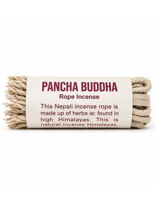 Натуральні тибетські мотузкові пахощі ручної роботи: Pancha Buddha - гімалайські трави, ялівець, сандал 25шт, Непал id_12351 фото