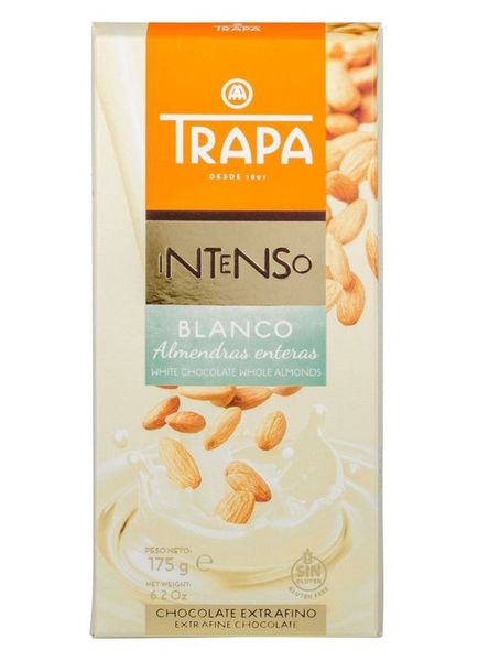 Шоколад білий Trapa Intenso з мигдалем 175г, Іспанія id_678 фото