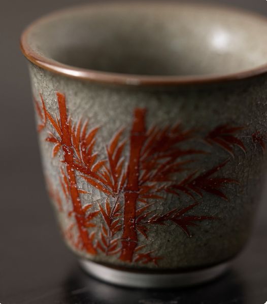 Піала Крижана глазур ручної роботи колекційна в японському стилі з підставкою 40мл, Китай id_8901 фото