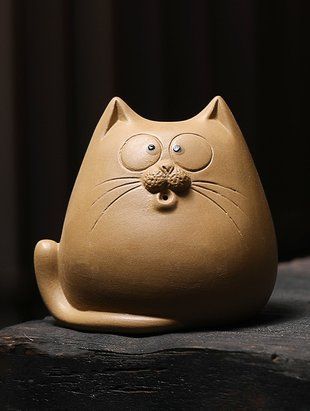 Чайний вихованець ручної роботи із ісинської глини - Дивовижне Кошеня, що приносить Удачу та Довголіття, Китай id_11228 фото