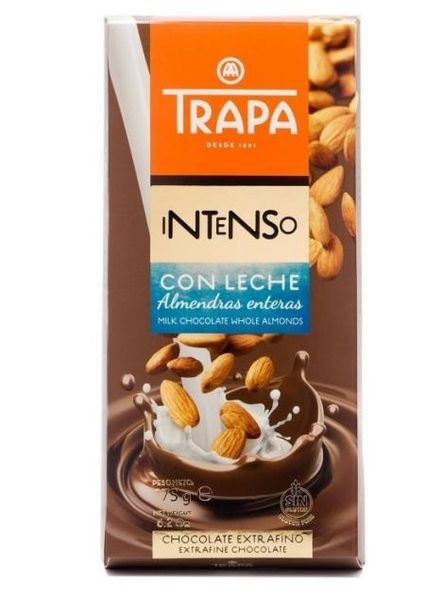 Шоколад молочний Trapa Intenso з мигдалем 175г, Іспанія id_679 фото