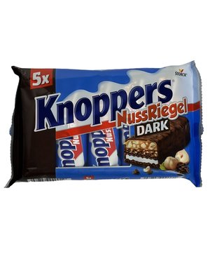 Шоколадні батончики з фундуком Knoppers NussRiegel Dark 200г, Німеччина id_9265 фото