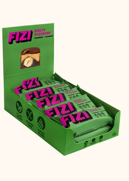Набір шоколадних батончиків FIZI фундук та карамель без цукру та глютену 10 шт по 45г id_7481 фото