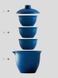 Дорожній набір посуду з кераміки гайвань і три піали темно-синій, Китай id_7982 фото 9
