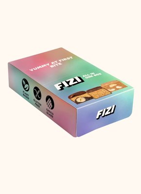 Набір батончиків FIZI All in one box асорті без цукру та глютену 10шт по 45г id_7483 фото