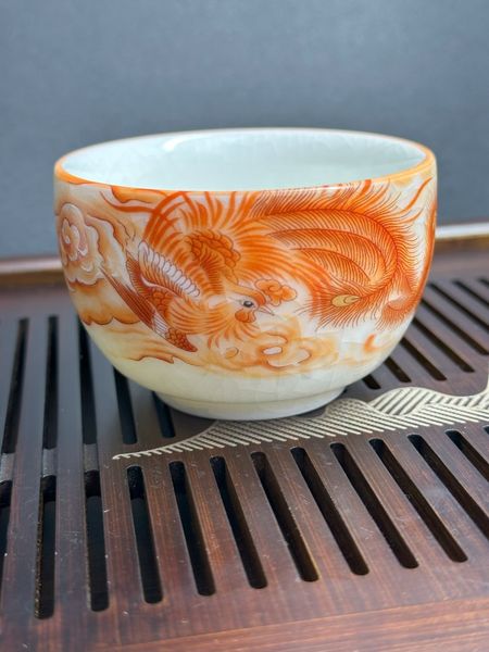 Піала Благословіння фенікса для чайної медитації ручної роботи крижана глазур 120 мл, Китай id_8905 фото