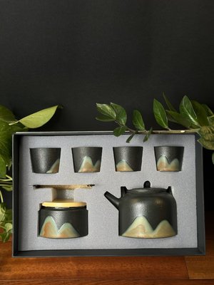 Набір для чайної церемонії "Далекі гори" ручної роботи з грубої дзен-кераміки в тибетському стилі, Китай id_9059 фото