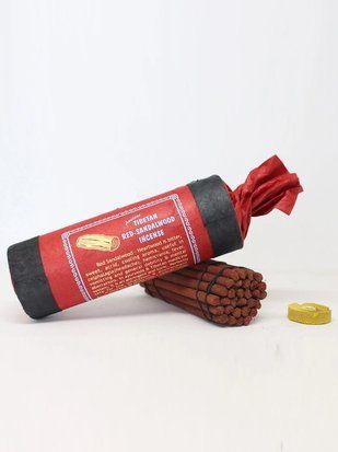 Натуральні тибетські пахощі ручної роботи Tibetan Red-Sandalwood (Тибетський Червоний Сандал) 30шт з підставкою, Непал id_12138 фото