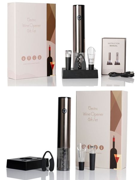 Великий подарунковий набір для вина Electric Wine Bottle Opener Gift Set із 6 складових id_10465 фото